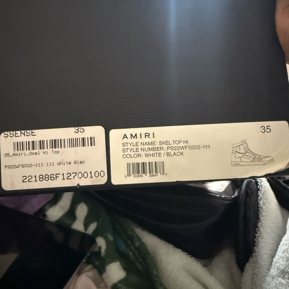 AMIRI Skel Top Hi in White and Black